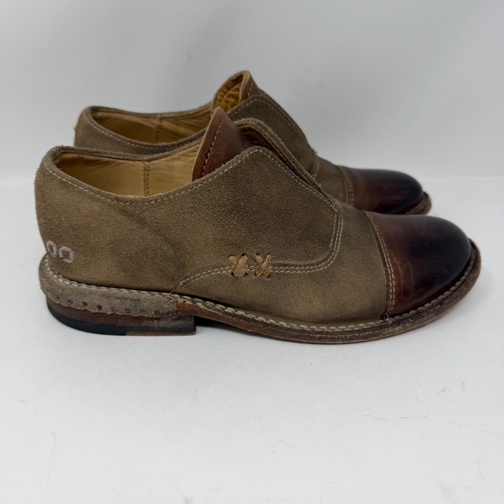 Bed Stu Rose Brown Cap Toe Slip-On Oxfords Shoes Leather Size 6 - Picture 3 of 10